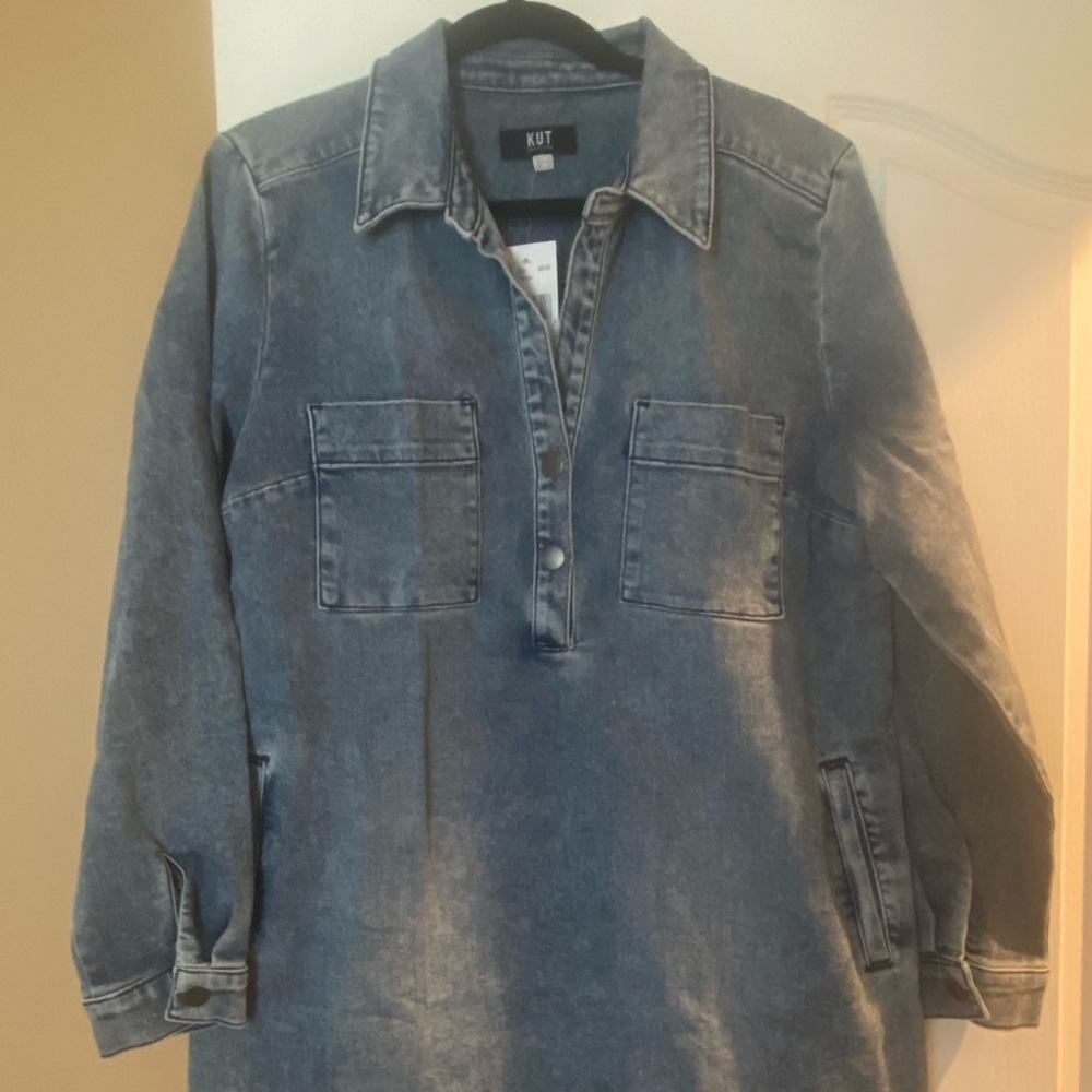 Kut from the Kloth Blue Long Sleeve Denim Dress